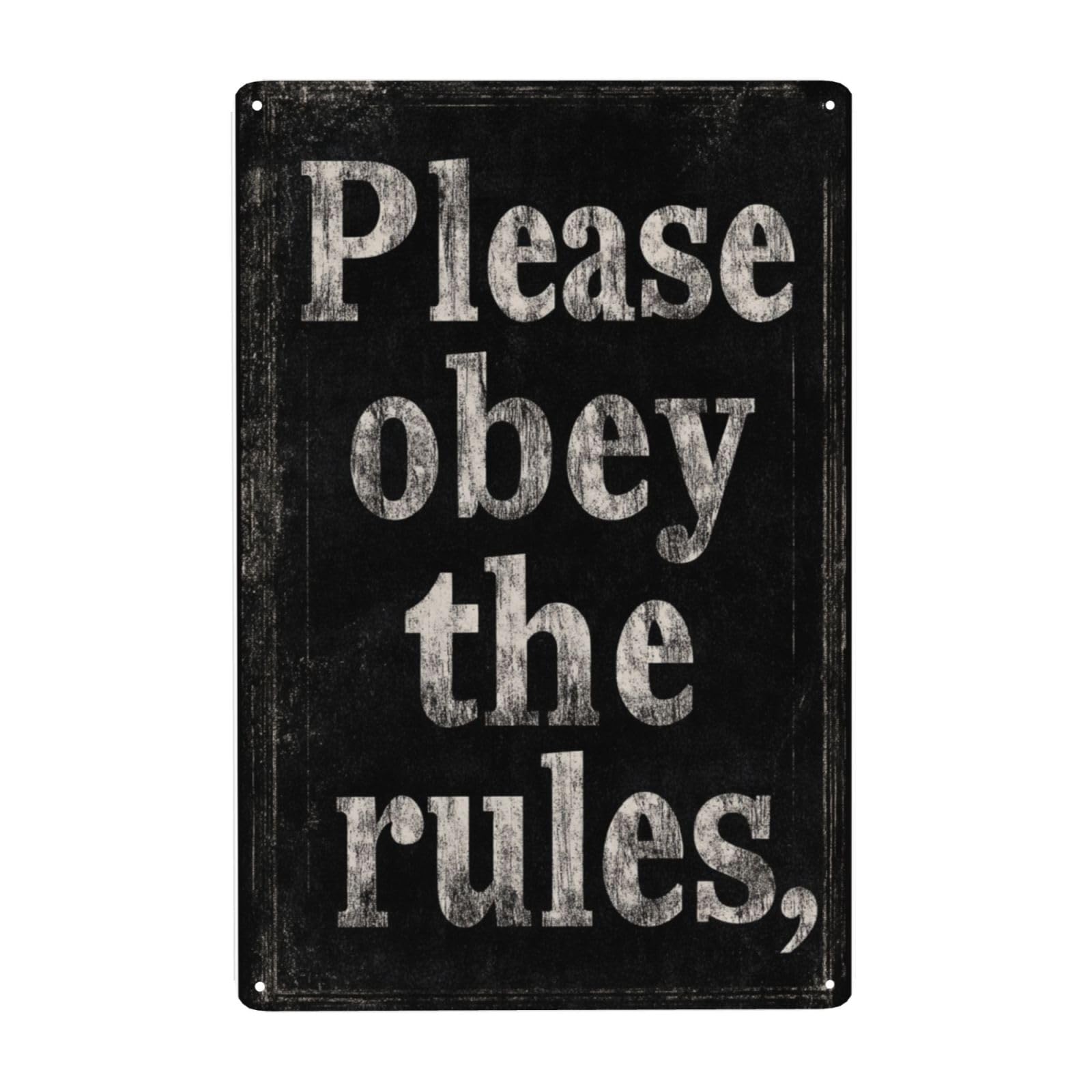 Amazon.com: Vextrovia Warning Sign, Please Follow The Rules Metal